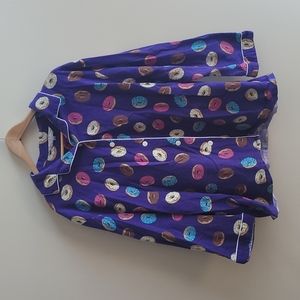 Alexander Del Rossa Donut Purple Pajama Top (2X)